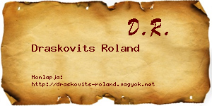 Draskovits Roland névjegykártya