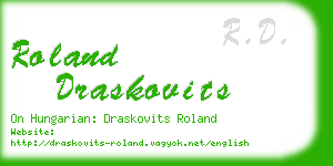 roland draskovits business card